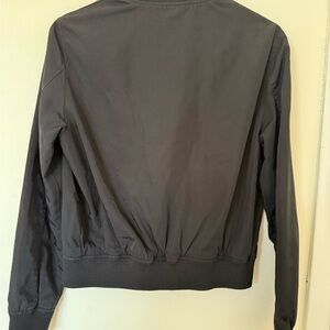Black Bomber Jacket with Elastic Hem